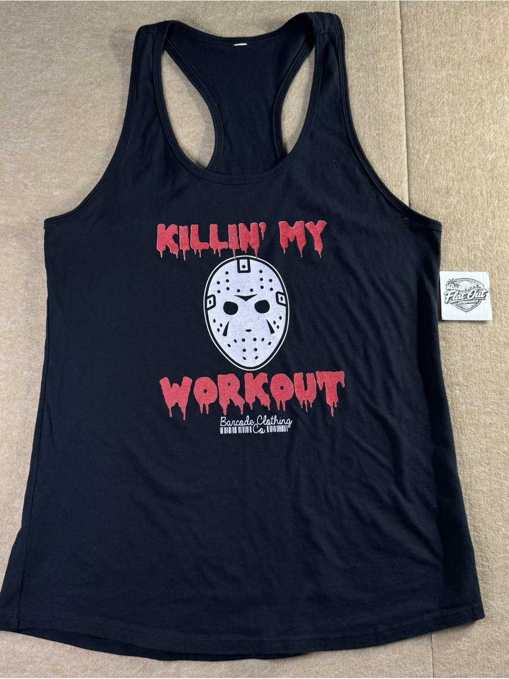 Killin' My Workout Jason Mask Racerback Tank — Barcode Clothing L-XL